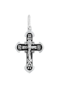 Крест из серебра литье частичное чернение