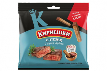 «Кириешки», сухарики со вкусом стейка и соусом барбекю «Calve», 85 г