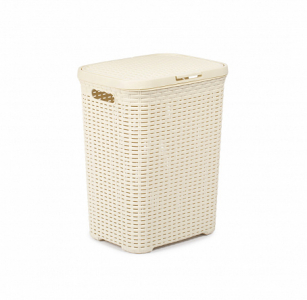 Корзина для белья РОТАНГ слоновая кость 40л