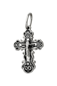 Крест из серебра литье частичное чернение