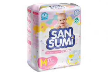 Подгузники, размер M (5-9 kg) «Sansumi», 520 г