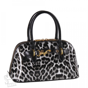 Сумка женская кожаная 6118Q black white Polina&Eiterou