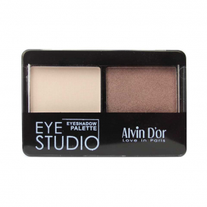 Тени для век двойные EYE STUDIO Alvin D`or многоцветный 02 Молочный, корочнево-золотистый