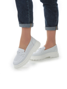 03-PDD190-2 WHITE Полуботинки женские (натуральная кожа)