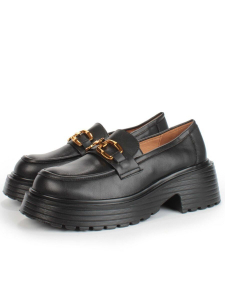 03-PDAG52-1 BLACK Лоферы женские (натуральная кожа)