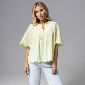 Блуза свободного кроя, Летний фольклор (желтая)