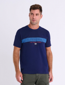 EMBOSSED USPA STRIPE JERSEY T-SHIRT