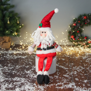 Игрушка мягкая «Дед Мороз с ремешком, длинные ножки» 58?20 см, красный