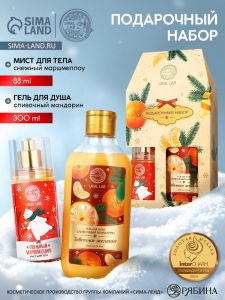 Новогодний подарочный набор косметики «Заветное желание»: гель для душа 300 мл и мист для тела 88 мл, URAL LAB