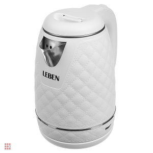 Чайник электрический, 1,8 л, 1500 Вт, нержавеющая сталь, пластик, белый