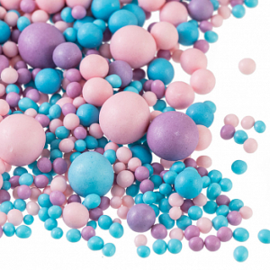 Посыпка микс из рисового драже в глазури матовая «Голубая/сиреневая/розовая», 1 кг