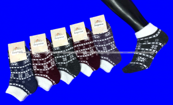 5 ПАР - Легион носки женские шерсть внутри махра  укороченные