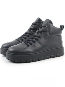 05-AW1010-2M DK. BLUE Ботинки зимние мужские (натуральная кожа, натуральный мех)