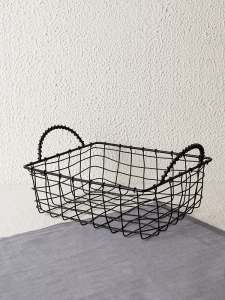 Корзина для хранения 25x20x10 черный сталь с порошковым покрытием
