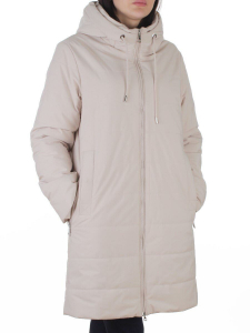 8822 LT. BEIGE Куртка удлененная демисезонная женская (100 гр. холлофайбер)