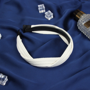 Ободок для волос «Жаннет», коса плетение, 3 см, бежевый