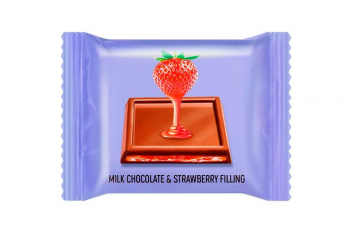«O'Zera», молочный шоколад с желейной клубничной начинкой Milk & Strawberry filling (коробка 1,2 кг)