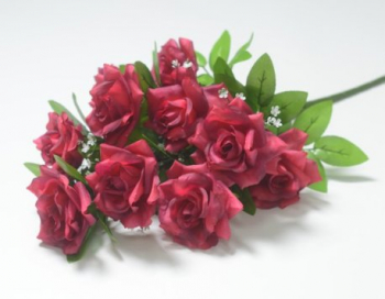 Искусственные цветы, Ветка в букете роза остроконечная 11 голов (1010237)