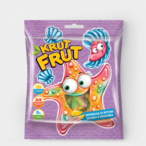 «KrutFrut», мармелад жевательный «Звездочки со вкусом персика и апельсина», 100 г
