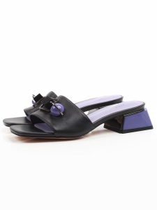 08-HLP1035-28 BLACK/VIOLET Босоножки женские (натуральная кожа)