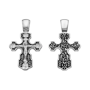 Крест из серебра литье частичное чернение