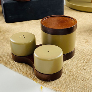 235-121 Набор для специй сахарница 250мл с ложкой/солонки 3пр. на подставке TROPICAL в под.уп.(х12)