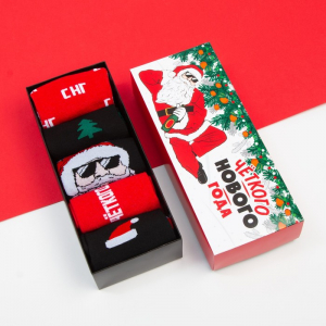 Носки мужские новогодние KAFTAN «Четкого нового года», набор 5 пар, размер 41-44 (27-29 см)