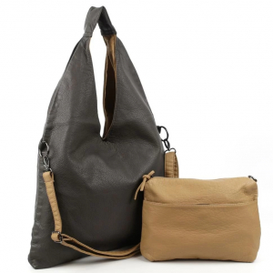 Женская мягкая сумка хобо с косметичкой из эко кожи 0105-14