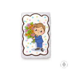 Мальчик с букетом  (130 грамм)