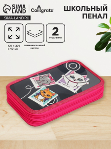 Пенал 2 секции, 125 х 205 х 40 мм, Calligrata 30П26/2 