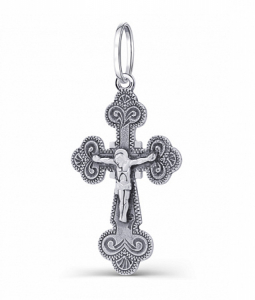 142.55 крест из серебра частично черненый штампованный