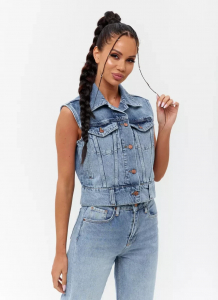 Женский жилет джинсовый безрукавка CRACPOT