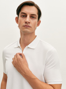 Поло на молнии из хлопкового трикотажа