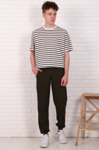 Брюки, футер с лайкрой (хаки)