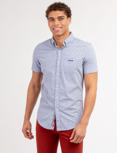 STAR PRINT POPLIN SHORT SLEEVE SHIRT WITH POCKET