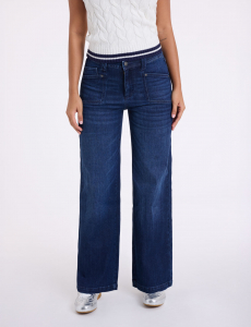 WIDE LEG PATCH POCKET JEAN