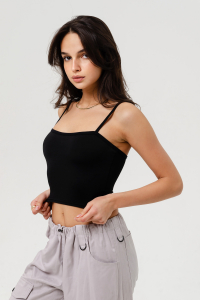 Кроп F-топ-3-в на бретелях спортивный эластичный y2k