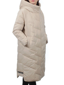 3066 BEIGE Пуховик зимний женский (80% пух, 20% перо)