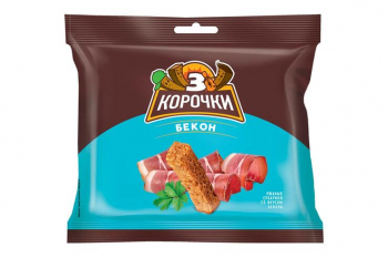 «3 Корочки», сухарики со вкусом бекона, 80 г