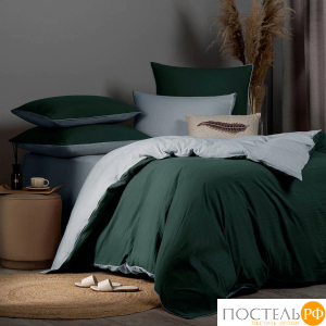 SleepiX ЮКО зел/голуб КПБ 145х215-1/180х220-1/50х70-2, 4 пр., модал/бамбук
