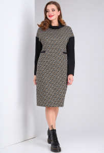 Платье Viola Style 01050 чёрный узор