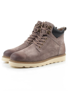 05-H50119M-3 GRAY/BROWN Ботинки зимние мужские (натуральная кожа, натуральный мех)