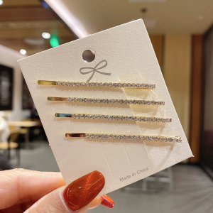 Невидимки для волос со стразами 4 шт. ЗОЛОТО