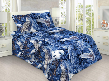 Комплект постельного белья Зимний лес 3D бязь