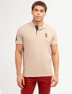 MULTI COLOR BIG LOGO SOLID POLO SHIRT