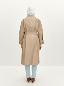 Тренч с поясом бежевый