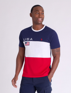 USA COLORBLOCK AMERICANA JERSEY T-SHIRT