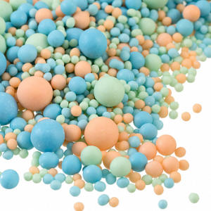 Посыпка микс из рисового драже в глазури матовая «Оранжевая/изумруд/голубая», 1 кг