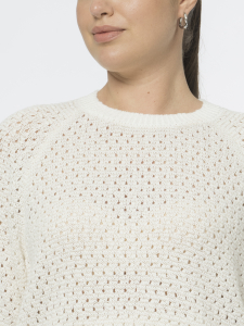 Ажурный джемпер из хлопковой пряжи