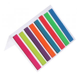 Блок - закладка с липким краем, 6?48 мм, пластик, 8 цветов по 20 листов, флуоресцентный